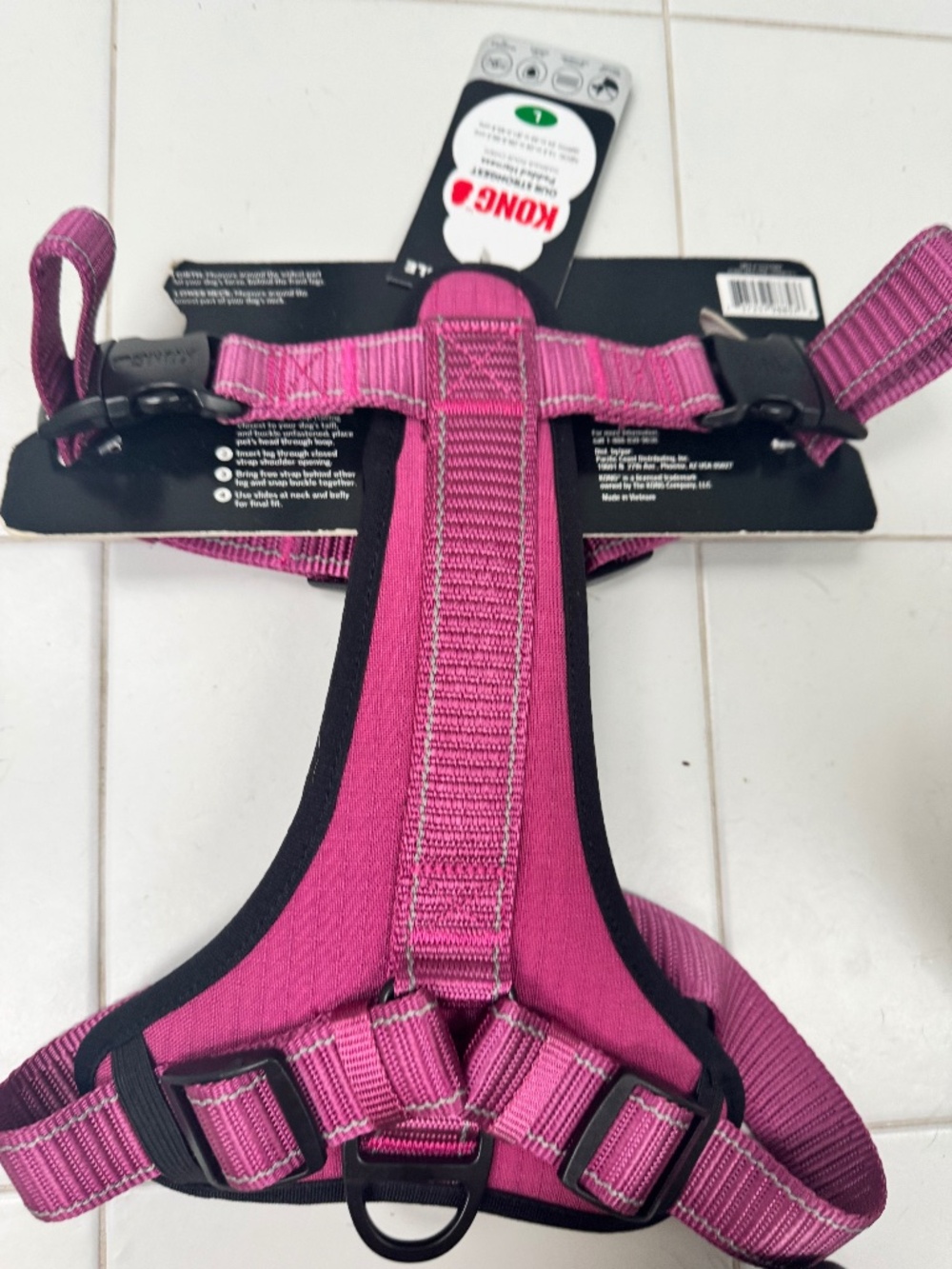 NWT KONG PINK PADDED ULTRA DURABLE HARNESS LARGE